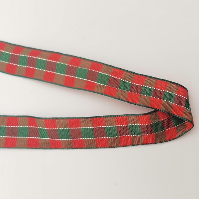 Micomon Christmas Ribbon Gingham Checkered Ribbon 25 Yards Plaid Ribbon - Image 9