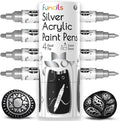 4 Acrylic Metallic Silver Paint Pen by Funcils