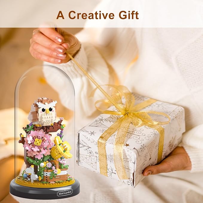 Owl Flower Bouquet Building Set Plants Friend Set Adults Bonsai Tree Party - Image 6