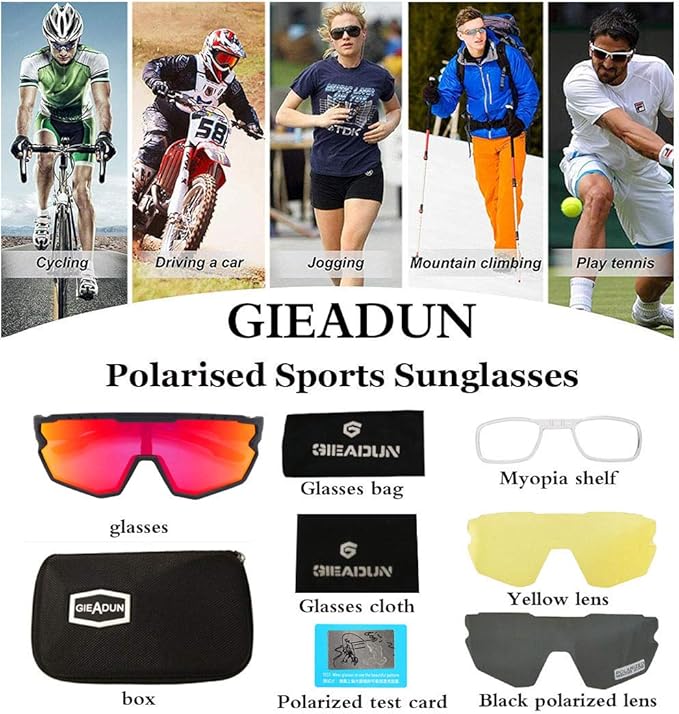 Sports Sunglasses Cycling Glasses Pink Polarized Glasses Baseball glasses with 3 lenses,Fishing,Ski Running Golf