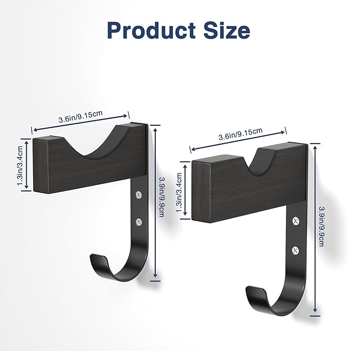 Baseball Bat & Cap Holder Wall Mount:Black Wood&Iron Bat Display Hanger with Hooks for Caps and Gloves,Wall Hanging Hooks for Living Room,Bedroom,Entryway,Garage,Gift for Baseball Fans