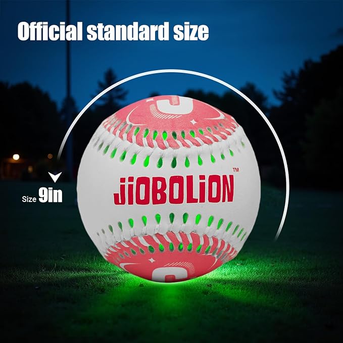Glow in The Dark Baseball - Rechargeable LED Light Up Ball with 6 Color Changing Modes | Regulation Size & Weight for Kids, Teens, Adults & Baseball Fans