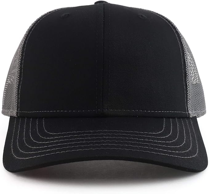 Armycrew Oversize XXL Low Profile Two Tone Mesh Back Trucker Baseball Cap