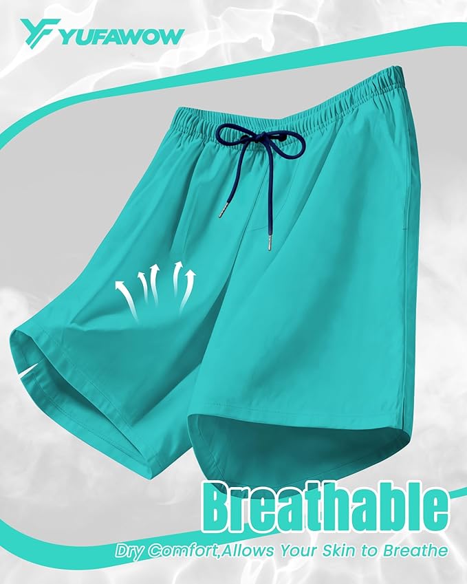 9 Inch Men Swim Trunks with Mesh Lining Quick Dry Breathable Pockets for Summer Beach Cruise Water Park Gym Running