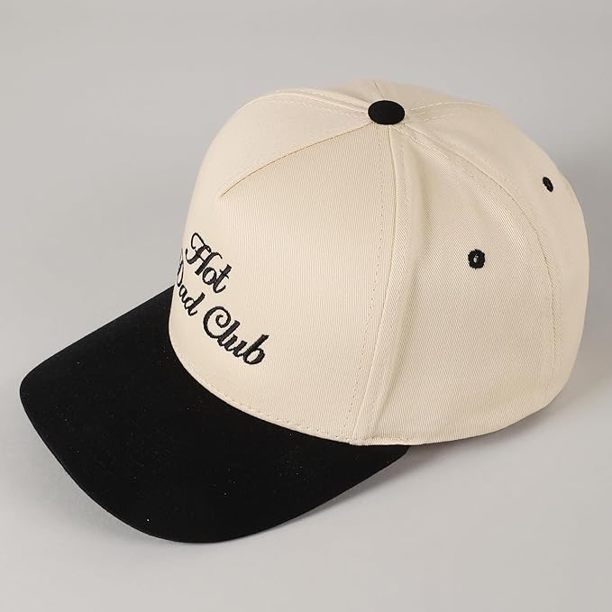 MIRMARU Two-Tone Vintage Canvas Trucker Hats for Men & Women, Adjustable Size Baseball Caps with Trendy Embroidered Design