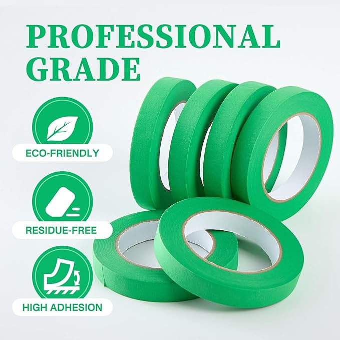 Premium Green Masking Tape, Painters Tape, DIY Paper Arts & Crafts, Spraying - Image 2