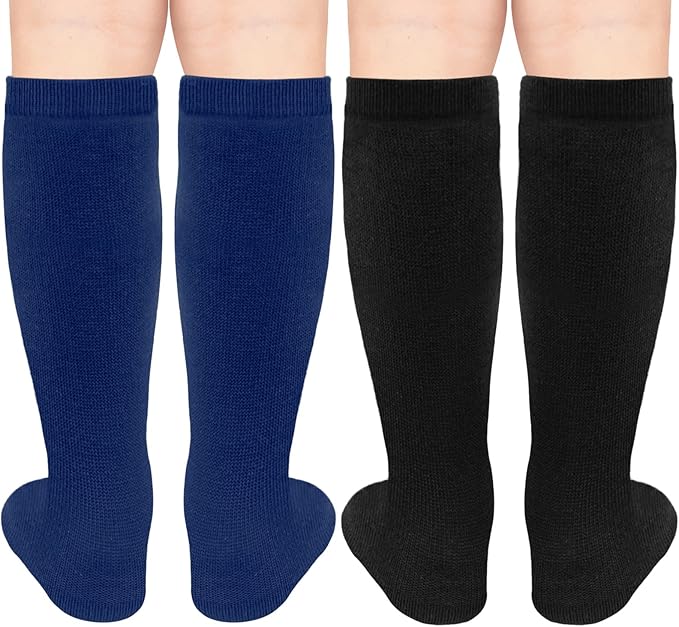 Sarfel Kids Soccer Socks Toddler Soccer Socks Girls Boys Soccer Socks Kids Tube Socks with Stripes Toddler Knee High Socks