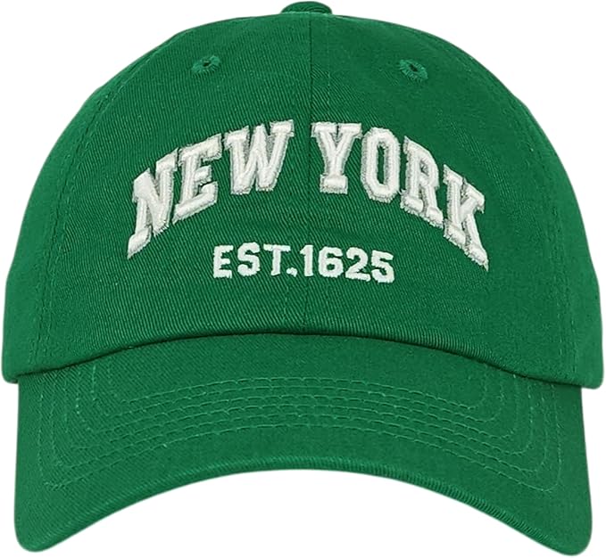 Elidan NY Dad Hat New York EST.1625 Cotton Cap, Adjust Buckle Strap, Unstructured Low-Profile NY Baseball Cap for Men & Women
