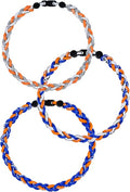3 pcs Baseball Rope Necklaces, League Team Colors Braided Necklace, Baseball Team Gifts