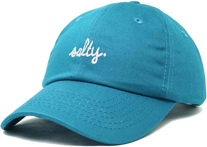 DALIX Salty Embroidered Cotton Beach Baseball Cap Adjustable Dad Hat Womens