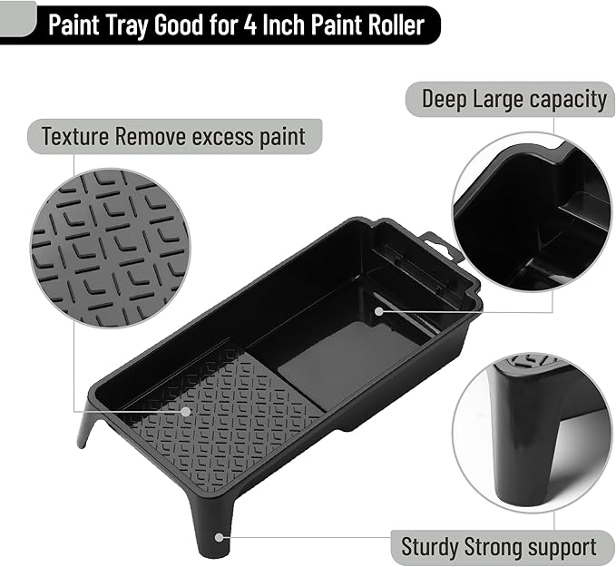 Bates- 4 Inch Paint Tray Set, 1x 4 Inch Paint Roller Tray, 20x Disposable - Image 3