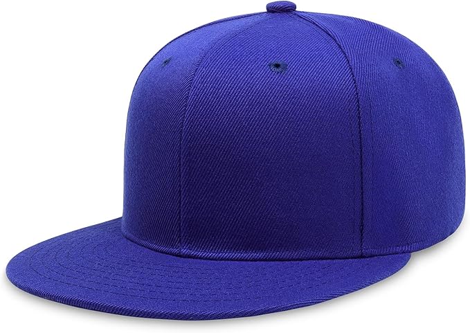 CHOK.LIDS Flat Bill Visor Classic Snapback Hat Blank Adjustable Brim High Top End Trendy Color Style Plain Tone Baseball Cap