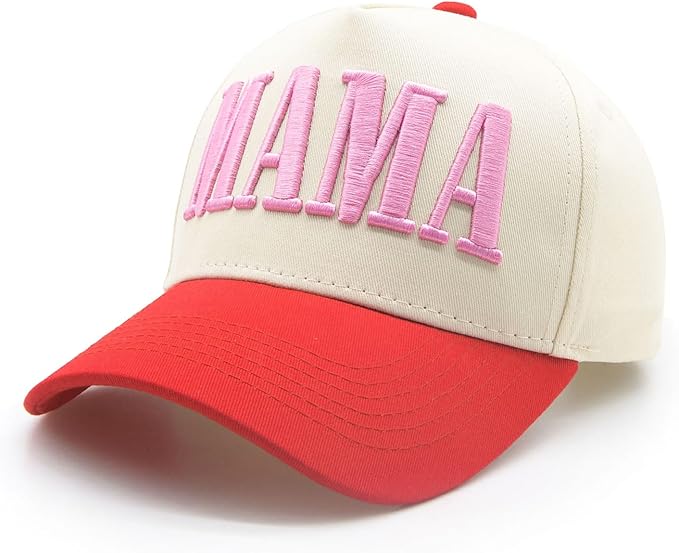 Womens Mama Trucker Hat, Vintage Snapback Mom Baseball Cap, Trendy New Mom Gifts Mothers Day Outfits for Mommin