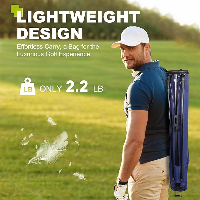 UNIHIMAL Golf Lightweight Stand Carry Bag– Easy to Carry and Durable Pitch n Putt Golf Bag for The Driving Range, Par 3 and Executive Courses–31.5 inches Tall