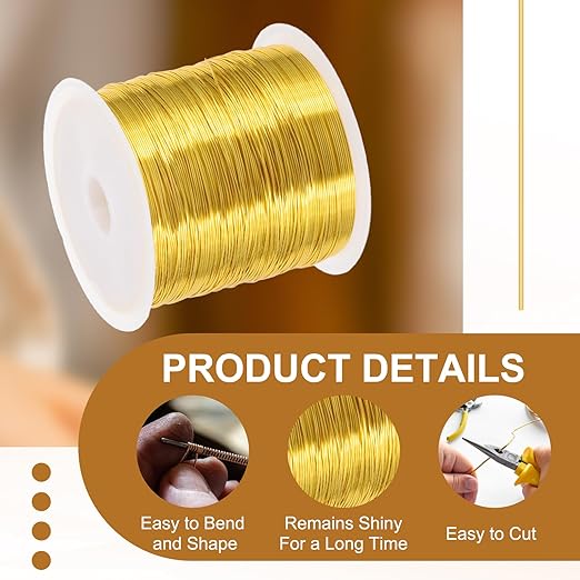 PATIKIL 26 Guage/ 0.4 mm 328 Feet Jewelry Craft Wire, Copper Beading Wire - Image 3