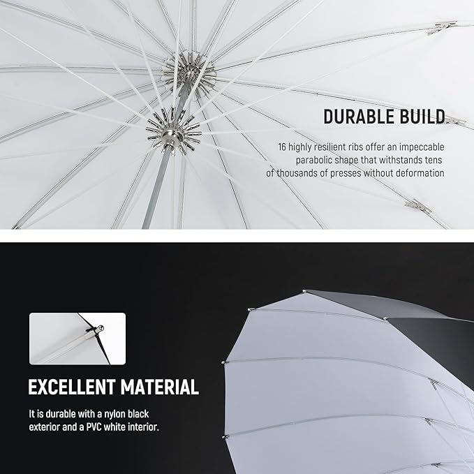 NEEWER 65"/165cm Parabolic Reflective Umbrella Photography - Image 6