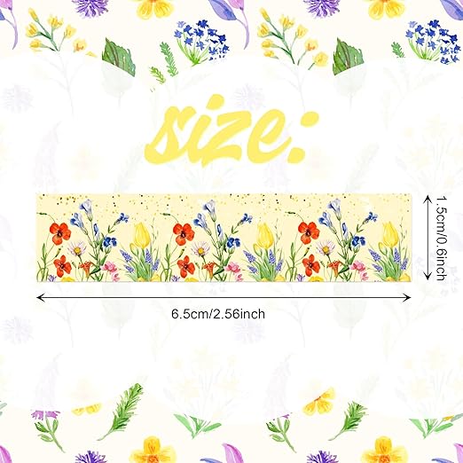 Adirasenotek 12 Rolls Floral Washi Tape Set, Butterfly Flower Washi Tape - Image 3