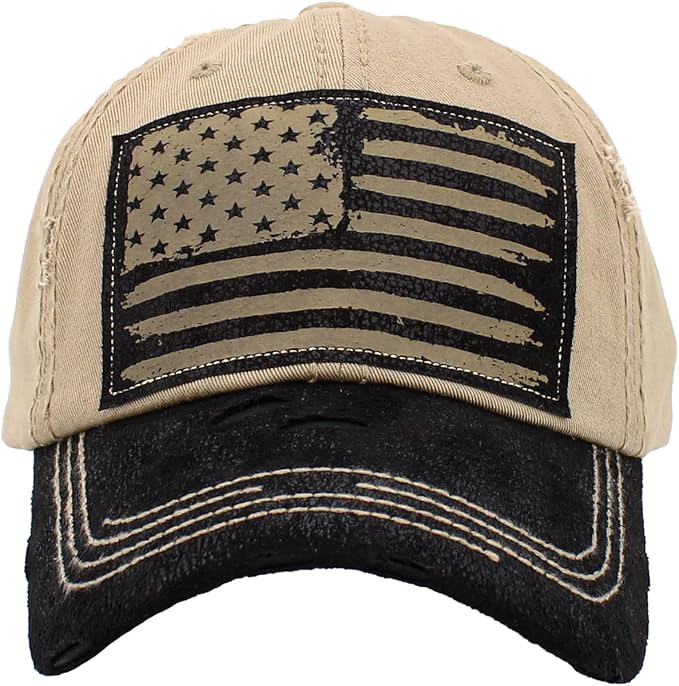 KBETHOS Flag USA America Military Thin Blue Line Thin Red Line Vintage Distressed Baseball Cap Dad Hat Unisex Adjustable…