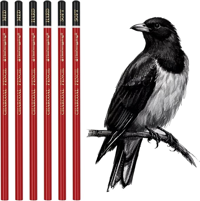 Heshengping Professional Charcoal Pencils Drawing Set Sketching Kit -6 Pieces - Image 5