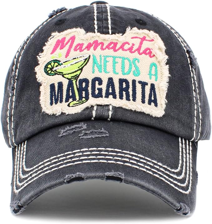 Funky Junque Distressed Vintage Baseball Cap - Embroidered Patch Women's Hat - Holiday, Lifestyle & Patriotic Designs