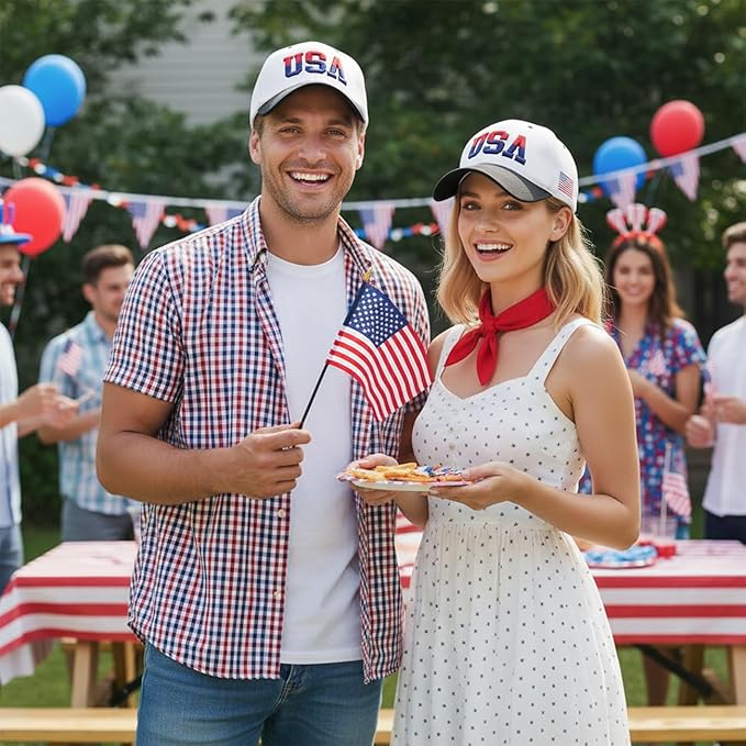 USA Flag Baseball Cap American Patriotic Trucker Hat Father Dad Mother Mom Adjustable Sportswear Hat for Men Women Adults