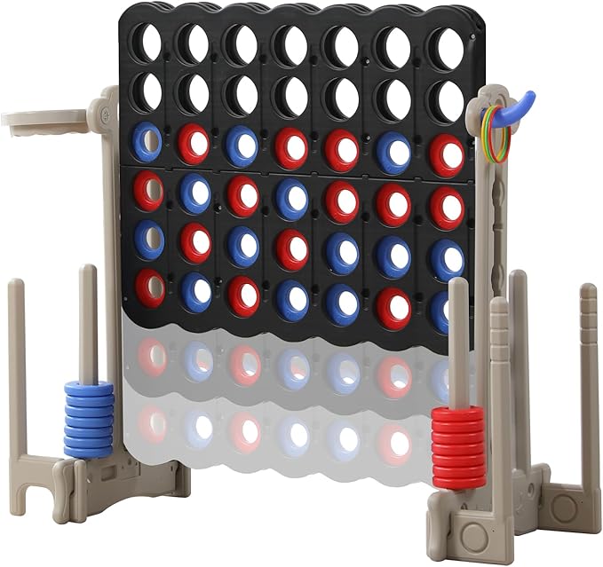 UNICOO® Jumbo 4 in a Row Game | Adjustable Height 4-to-Score Giant Yard Game Set by UNICOO