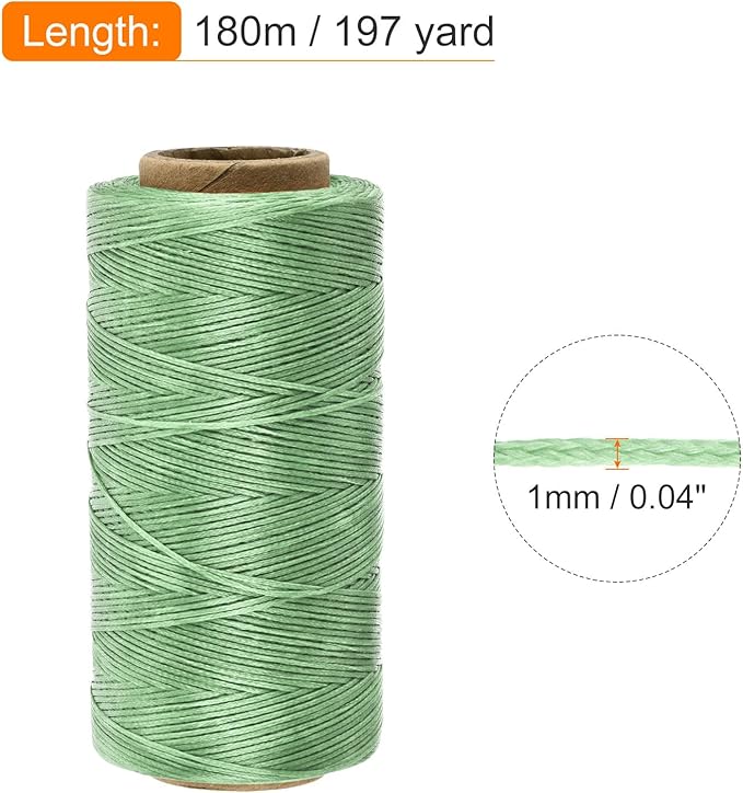 MECCANIXITY Waxed Thread, 197 Yard 1mm 210D Flat Wax Thread Polyester Waxed - Image 2