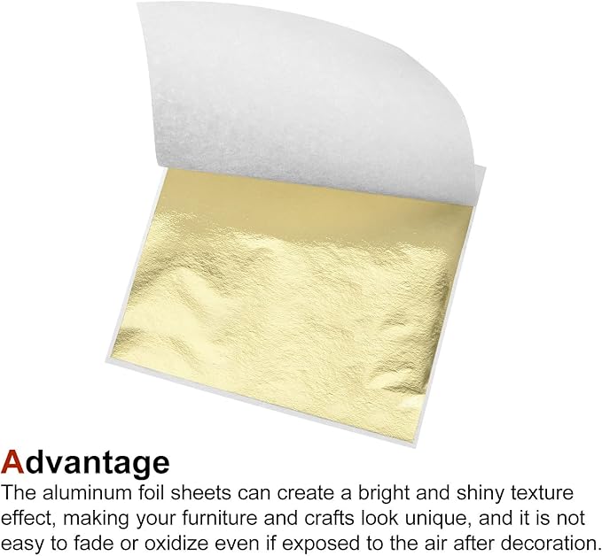 MECCANIXITY Gold Leaf Foil Sheet, Light Silver Leaf Papers, 3.3 x 3.1inch - Image 4