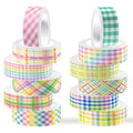 12 Rolls Plaid Washi Tape Set, Colorful Pastel Buffalo Plaid Checkered Masking by Unknown