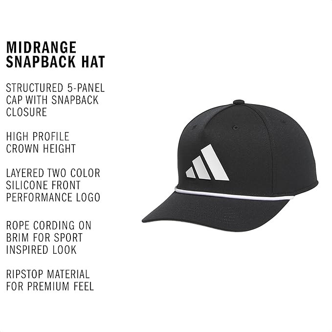 adidas Men's Midrange Hat – Athletic Snapback Cap with Logo