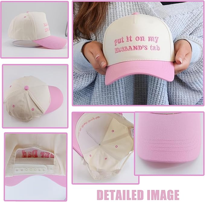 Vintage Canvas Embroidery Funny Hats Put It On My Husband's Tab Hat Adjustable Baseball Cap for Men Women