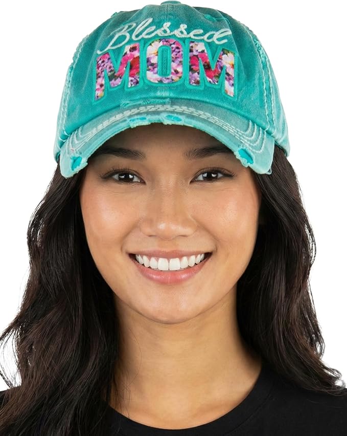 Funky Junque Distressed Vintage Baseball Cap - Embroidered Patch Women's Hat - Holiday, Lifestyle & Patriotic Designs