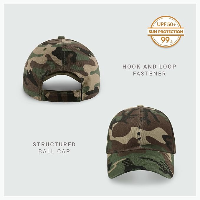 2-Pack Classic Structured Baseball Cap Adjustable Snapback Multipack Ball Caps for Custom Embroidery Running Workouts Outdoor
