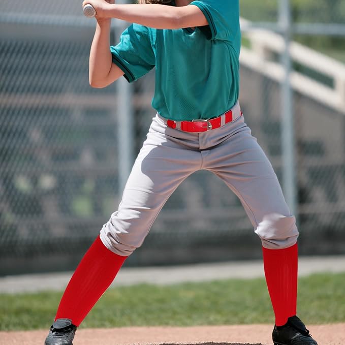 Dxhycc Youth Baseball Socks and Belt Combo Set Softball Baseball Socks and Elastic Waist Belt for Youth Boys Girls