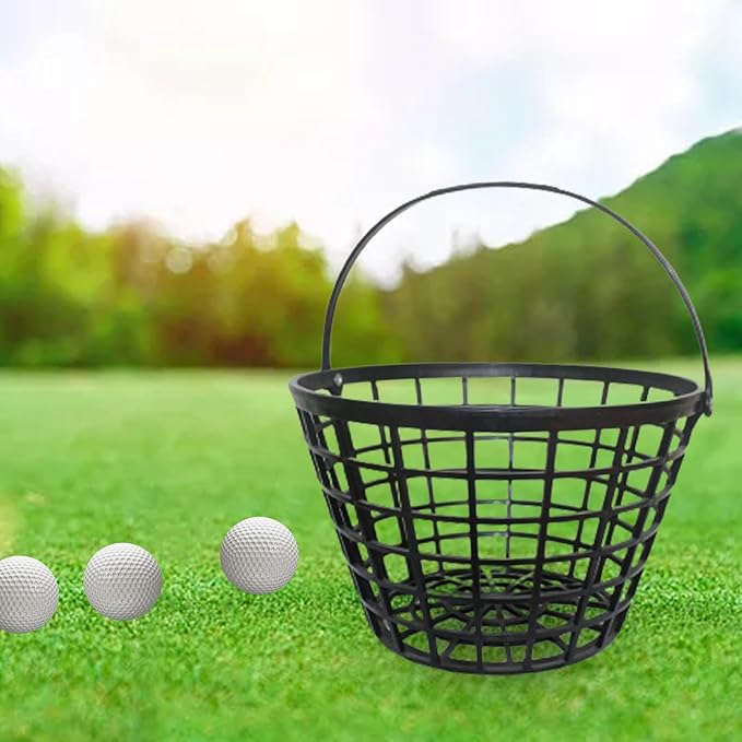 SM SunniMix Unbreakable Golf Ball Basket, Golfball Container with Handle Ball Holder Contains 25/50/100 Balls Range Accessories