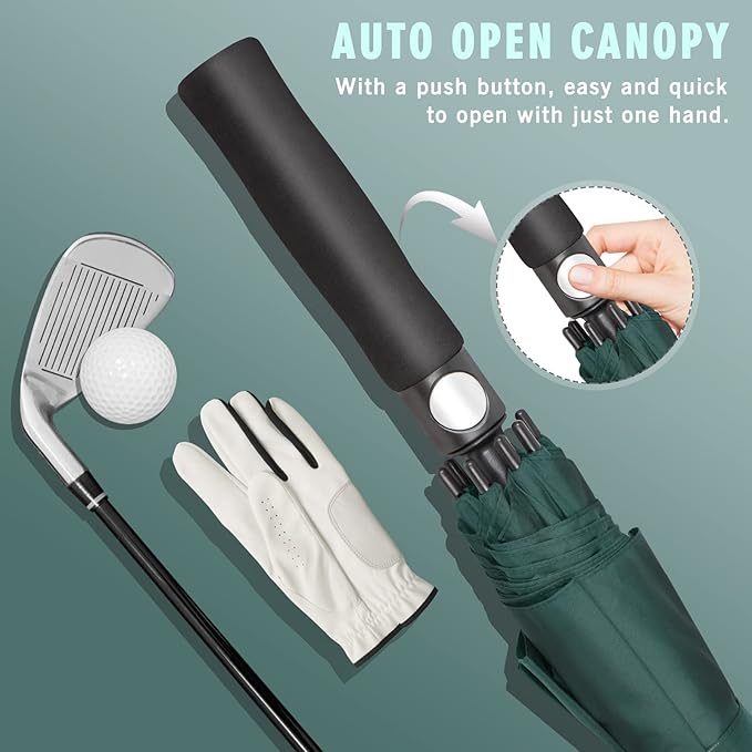 ZOMAKE Golf Umbrella Windproof, Extra Large Oversized Heavy Duty Double Canopy for Rain, Sports Games & Push Cart(51/54/62/68/72Inch)