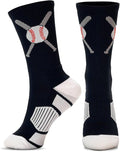 ChalkTalkSPORTS Baseball Socks - Performance Socks for Baseball Players - Crossed Bats - Youth and Adult Sizes