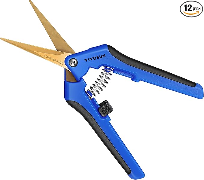 VIVOSUN 12-Pack 6.5 Inch Gardening Scissors Hand Pruner Pruning Shear by VIVOSUN
