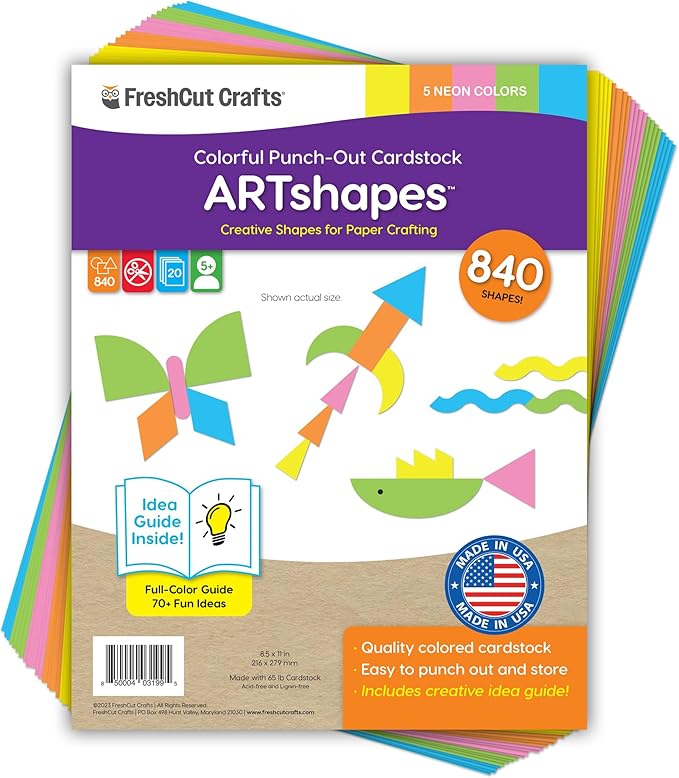 ARTshapes 840 pc Creative Paper Shapes Pack by FreshCutCrafts