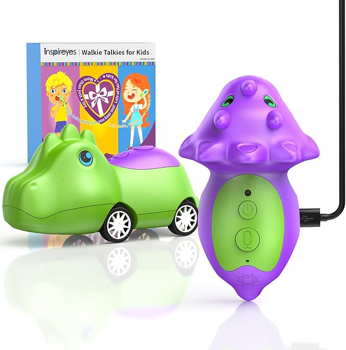 Dinosaur Walkie Talkies for Kids Rechargeable, Dino Toy Cars for Boys & Girls by Inspireyes