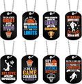 Moukeren 24 Pcs Motivational Dog Tag Necklaces Acrylic Dog Tags with Metal Beaded Chain Encouraging Cheerleaders Gifts for Team Favors