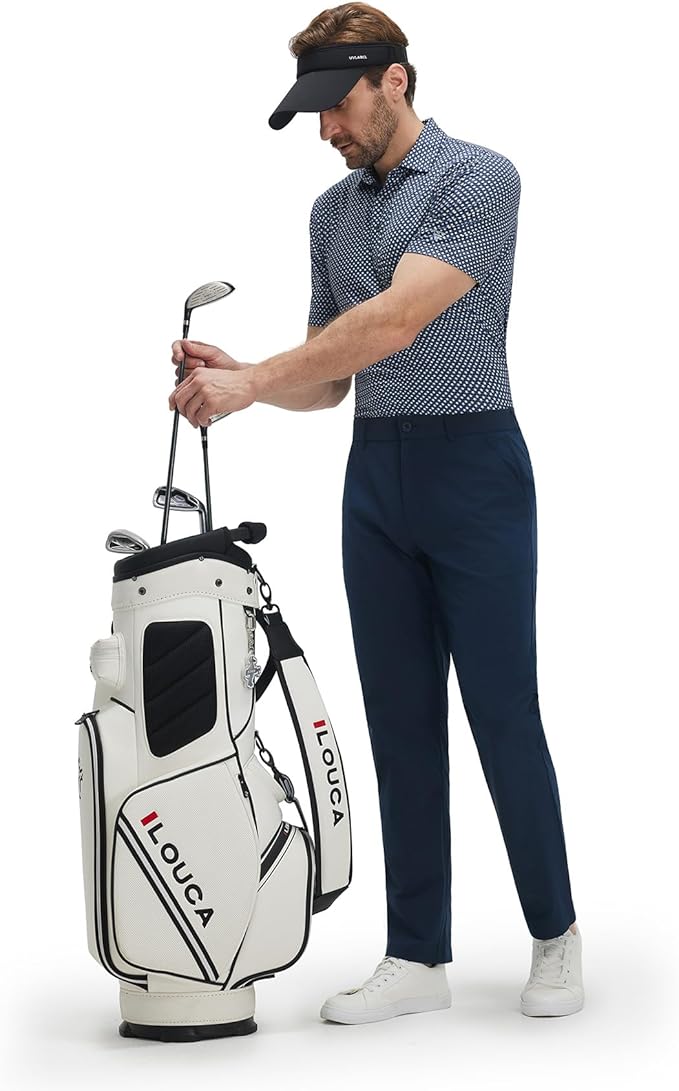 M MAELREG Mens Golf Shirt Short Sleeve Dry Fit Print Moisture Wicking Performance Patterns Collared Polo Shirt