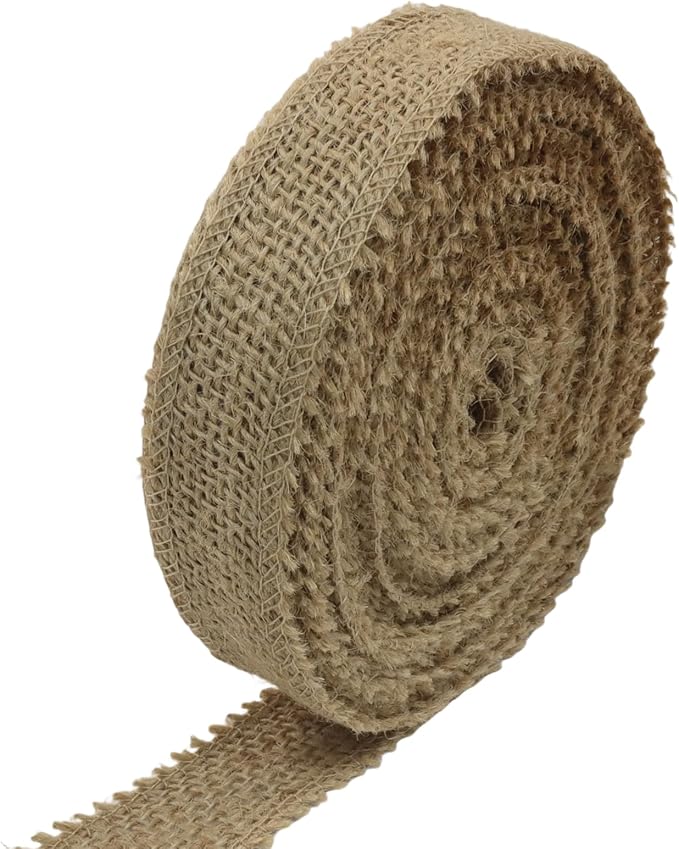 1" Wide Natural Burlap Fabric Roll by suiwotin