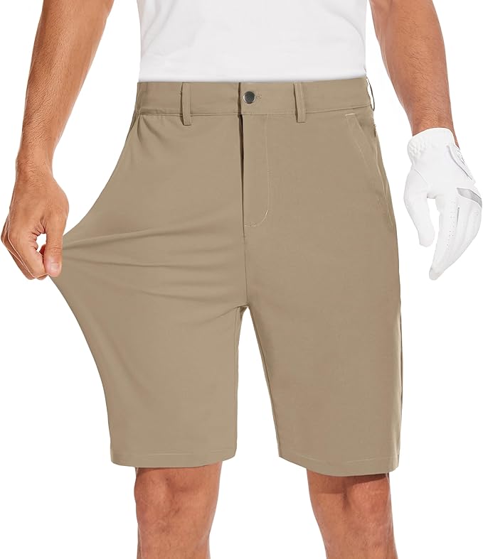 JWM Mens 7"/9" Stretch Golf Shorts - Lightweight Hybrid Casual Dress Work Flat Front Shorts with 5 Pockets Quick Dry UPF50