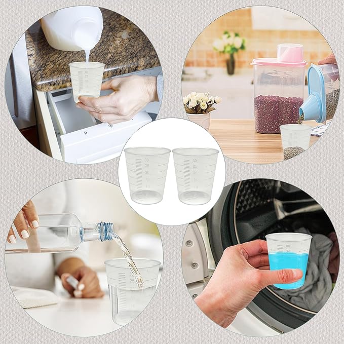 100 Pack 1oz/30ml Plastic Graduated Cups Transparent Scale Cups - Image 7