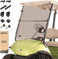 10L0L Golf Cart Folding Windshield for Yamaha G29/Drive 2007-2016 Gas & Electric, 4mm Clear Polycarbonate Windshield, Fold-Down Design with Heavy-Duty Hinges, UV & Impact Resistant, No-Drill Install