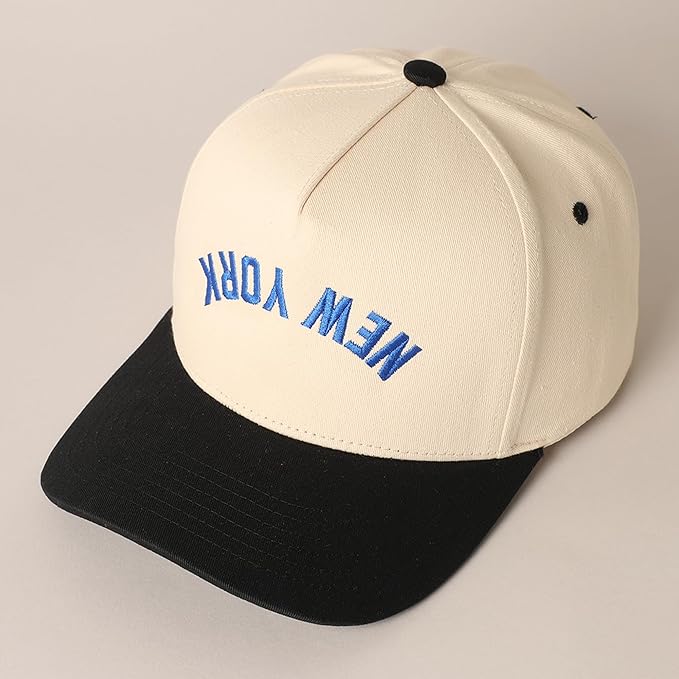 MIRMARU Two-Tone Vintage Canvas Trucker Hats for Men & Women, Adjustable Size Baseball Caps with Trendy Embroidered Design