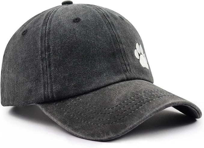 Dog Paw Hat for Men Women, Funny Adjustable Cotton Embroidered Dog Lovers Baseball Cap