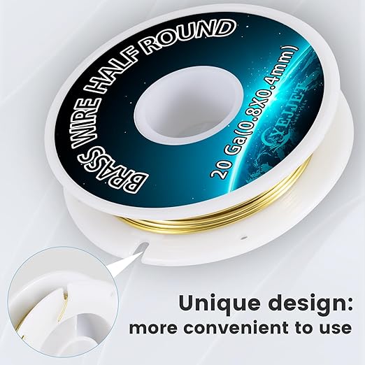 20 Gauge Half-Round Brass Wire 0.81x0.41mm - Image 4