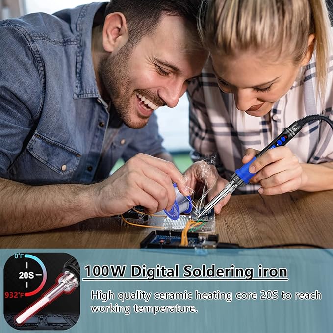 Soldering Iron Kit, 100W High-Power LCD Digital Soldering Iron, Circuit Board - Image 2